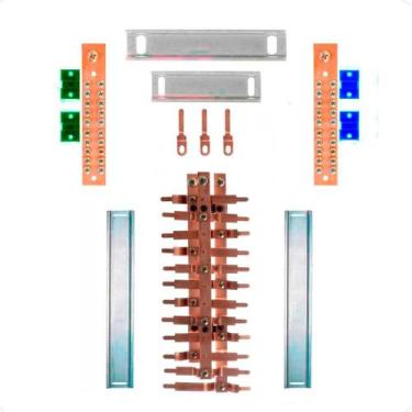 Imagem de Kit Barramento Trifásico Padrão Cemar 100A para 24 Circuitos - Zathura