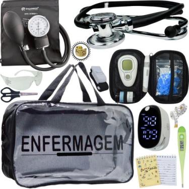 Imagem de Kit Enfermagem Premium Basico - Love Saude, PRETO TRANSPARENTE INCOTER
