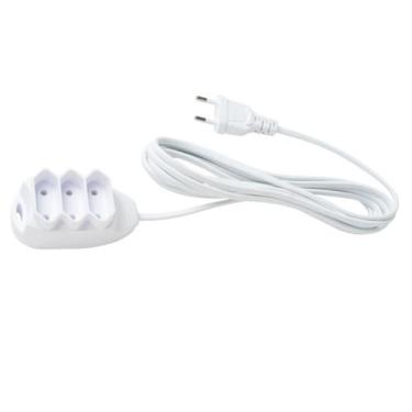 Imagem de Extensão Elétrica 5 m Intelbras Branca 3 Tomadas 2 Pinos 10A