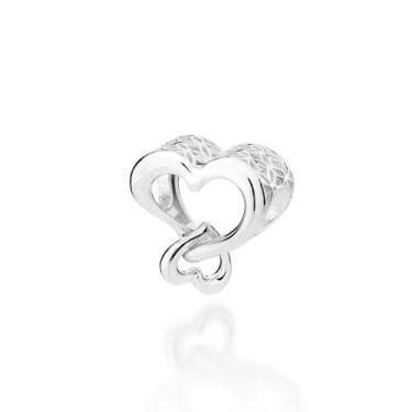 Imagem de Berloque rommanel prata maciça 925 passante coração 840188