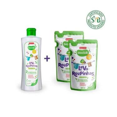 Imagem de Combo Sabão Liquido Lava Roupas Bebê Bioclub + 2 Refis