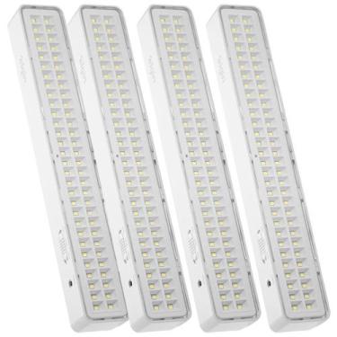 Imagem de Kit 4 Luminaria Emergencial Luzes De Emergência Branca Fria 6500k Bivo