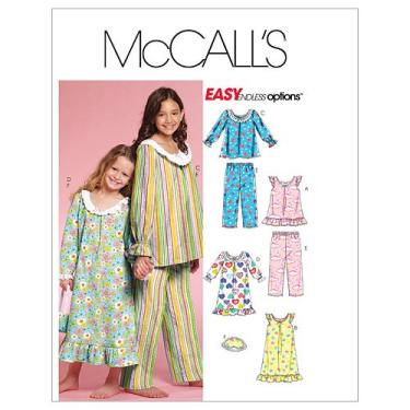Imagem de (CCE (3-4-5-6)) - McCall's Patterns M5969 Children's/Girls' Tops, Gowns, Pants and Eye Mask
