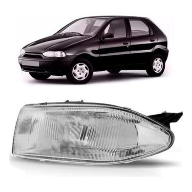 Imagem de Farol dianteiro LD Compátível com Palio 1996 a 2000 reposição automotiva substitui peça original iluminação frontal e sinalização resistente durável fácil instalação