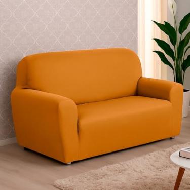 Imagem de Capa De Sofá Lisa Coladinha 2 e 3 ou 4 Lugares/Capa de Poltrona 1 Lugar Malha Gel (Mostarda,4 Lugares)
