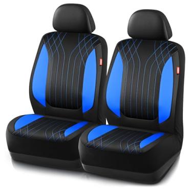 Imagem de Rubbermaid Capas de assento de carro, capas de assento de couro com design acolchoado, capas de assento de carro esportivas à prova d'água, compatível com airbag, ajuste universal para a maioria dos