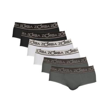 Imagem de Kit 6 Cuecas Zorba Slip Comfort 674 Preto/Branco/Chumbo  GG, Preto, Br