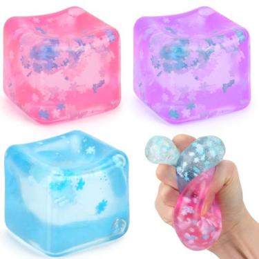 Imagem de Pacote com 3 unidades Fidget Toy Gretex Ice Cube Stress Relief para to