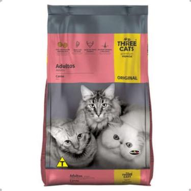 Imagem de Ração Three Cats Original para Gatos Adultos - Thee Cats, Carne, 1kg