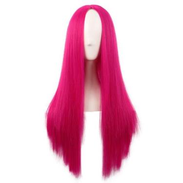 Imagem de Peruca sintética MapOfBeauty Long Straight 70cm Hot Pink
