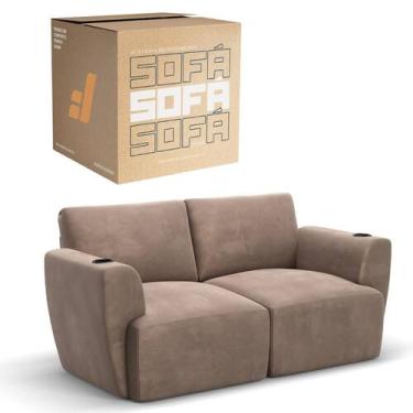 Imagem de Sofá 2 Lugares Sala De Estar em Tecido Suede Modular Damie Na Caixa, B