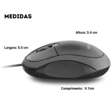 Imagem de Mouse USB Óptico com Fio para PC e Notebook - Conforto e Precisão para Trabalho e Jogos