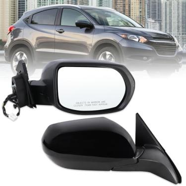 Imagem de Lqito Espelho lateral do passageiro direito compatível com Honda HRV HR-V 2016 2017 2018 2019 2020 2021 2022 com vidro elétrico dobrável manual preto substituto #76208T7WA72 (3 pinos)