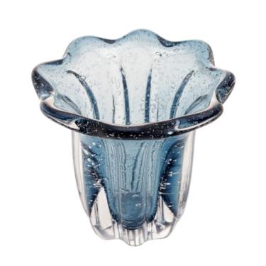 Imagem de WOLFF - Vaso de Vidro Italy Azul 18cm x 18,5cm-Enxoval - Casamento - Decoração - Enfeites - Mesa Posta - Vasos Decorativos