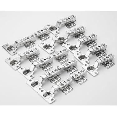 Imagem de Kit 20 Dobradiça Curva Inox Pistao Amortecedor Porta Armario Renna