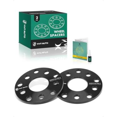 Imagem de YHTAUTO Espaçadores de roda de 5 x 100 mm/5 x 112 mm 6 mm compatíveis com Volkswagen Jetta, Passat, Golf, Beetle, Audi A4, A3, furo central de 57,1 mm, 5 terminais, 2 peças, adaptador de roda preto