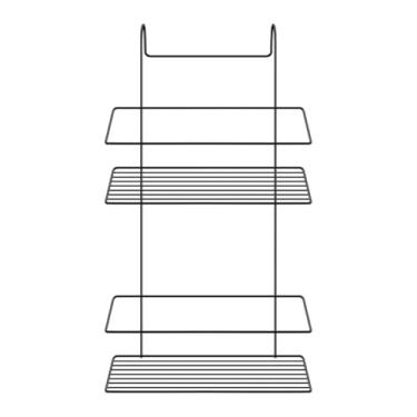 Imagem de Porta Shampoo e Sabonete Aramado para Box de Banheiro Preto 3 Andares Organizador Sem Furo
