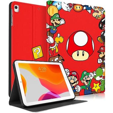 Imagem de Besoar Capa para iPad Air 2/Air 1/para iPad 5ª/6ª Geração/Pro 9,7 polegadas Capa para Meninos Crianças Meninas Adolescentes Mulheres Bonito Desenho Kawaii Design Capas Suporte Folio Smart Fashion para Apple i Pad 9,7 polegadas, Red Mogu