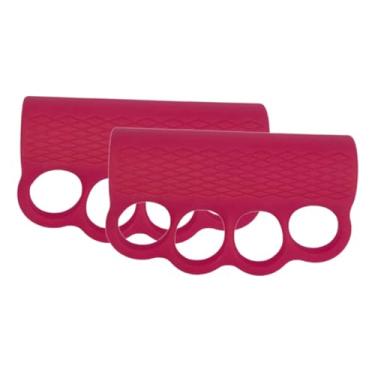 Imagem de simhoa Luvas de silicone leves para academia, alças portáteis para halteres, pinça para dedos para ginástica, treinamento cruzado, levantamento terra, Rosa Vermelho