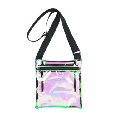 Imagem de Bolsa transparente para eventos de estádio - bolsa carteiro - bolsa transversal para mulheres, Colorido.