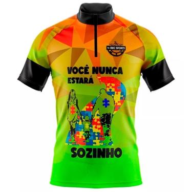 Imagem de Camisa Ciclismo Masculina Autismo Você Nunca Estará Sozinho-Masculino