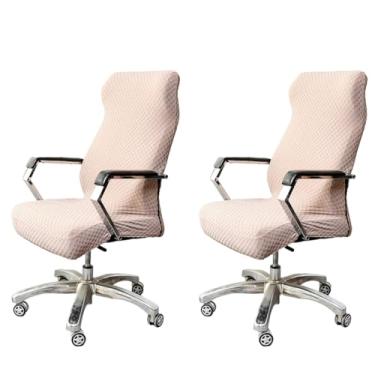 Imagem de Lzyjckh Capa para Cadeira de Escritório, Pacote com 2, Capas Elásticas para Cadeiras de Computador com Zíper Protetor Universal Lavável para Cadeira Giratória,Khaki 2 pack