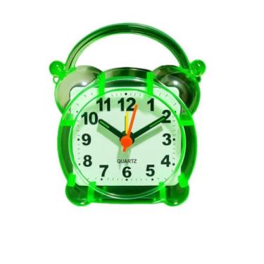 Imagem de Relógio de Mesa Despertador Analógico Quartz Alarme de Cabeceira Despertador de Mesa para Quarto e Escritório | Relógio com Alarme Ajustável e Design Moderno (Verde A)