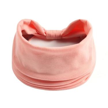 Imagem de Bandanas elásticas para mulheres, faixa de cabeça esportiva absorvente com nó macio para a vida diária e exercícios de ioga