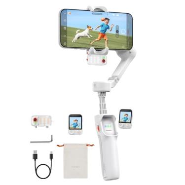 Imagem de Hohem Estabilizador iSteady V3 Ultra Gimbal para Smartphone, Gimbal de telefone com rastreamento de IA, controle remoto removível com tela sensível ao toque de 1,2 polegadas, haste de extensão e tripé