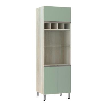 Imagem de Paneleiro 70 Cm Duplo Nicho Luci Legno Crema Com Verde Jade