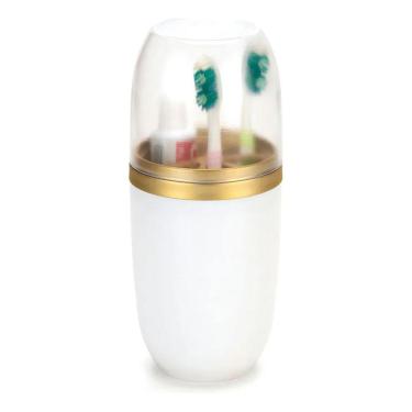 Imagem de 2X Porta Escovas Tampa Creme Pasta De Dente Branco Com Doura