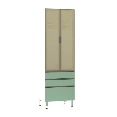 Imagem de Paneleiro Torre 70Cm Bronze Pérola Branco Com Verde Jade
