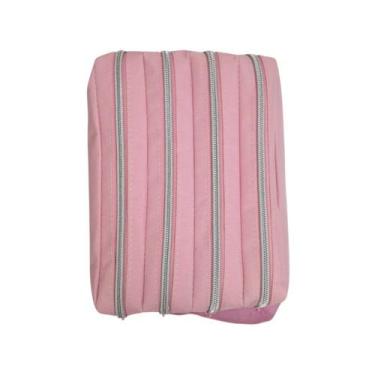 Imagem de Estojo 4Div Lona Rosa 815801 Daterra