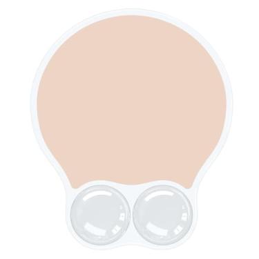 Imagem de WINTOJO Mouse pad ergonômico de gel com base de PU, suporte para descanso de pulso, superfície lisa, almofada de gel de cristal, estabilidade antiderrapante, para escritório/casa/estudo de tom de pele