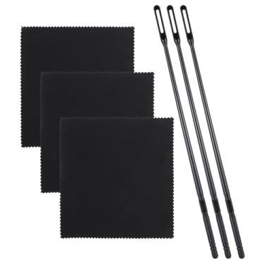 Imagem de Gjinxi Kit de limpeza de flauta, 2 hastes e 6 panos de microfibra, cotonetes e pano de polimento, ferramenta de cuidado de instrumento de sopro com secadores de almofada trompete flauta clarinete