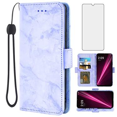 Imagem de Asuwish Capa de telefone para T-Mobile Revvl 6 Pro/6X Pro 5G com protetor de tela e capa carteira de mármore flip porta-cartões com suporte para celular Tmobile Revel X Tmo Revell T Mobile Rebel TCL