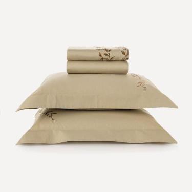 Imagem de Jogo de Cama Casal 300 Fios Bordado Algodão Carmela Karsten, U