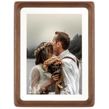 Imagem de Porta-retratos VAUWINEK 6x8 para fotos 5x7 com tapete ou 6x8 sem tapet