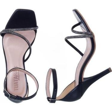 Imagem de Sandália Feminina Salto Alto Calcanhar Fechado Social Festa-Feminino