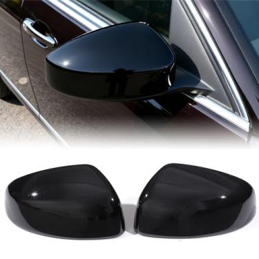 Imagem de Bekantogy 2 peças de capa de espelhos retrovisores ABS compatível com Nissan 370Z Z34 2009-2020 capa de espelho retrovisor de porta de carbono tampas de espelho retrovisor lateral capas de acabamento