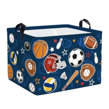 Imagem de Clastyle Cesto de roupa suja bola esportiva cesta de armazenamento de livros estrela para banheiro caixa de armazenamento dos pais para organizar roupas de brinquedo, basquete de futebol, 40 x 30 x 30