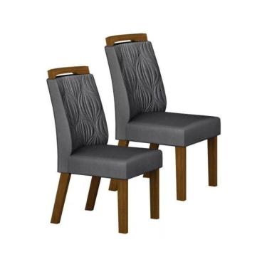 Imagem de Conjunto 2 Cadeiras Ilhéus Leifer Freijó Veludo Chumbo