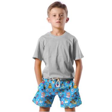 Imagem de Shorts Infantil Bermuda Calção Praia Verão Pixel Game Fases Retro 476 