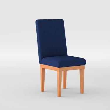 Imagem de Cadeira De Jantar Estofada Reforçada azul Marinho