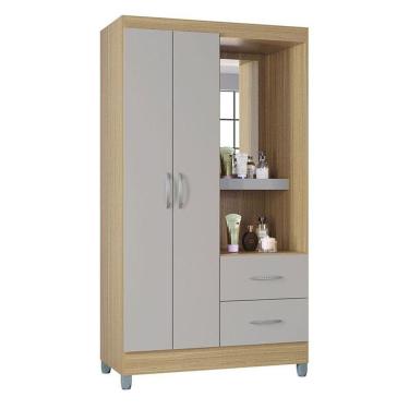 Imagem de Guarda Roupa Solteiro Cordoba 2 Portas Damasco Off White - Poquema