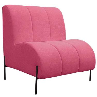 Imagem de Namoradeira Marselha Pés De Ferro Para Sala Hotel Tecido Boucle Cor Rose