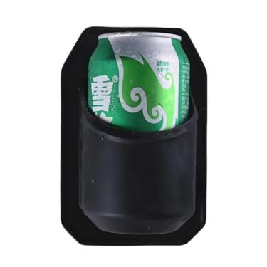 Imagem de Ueeksry Suporte de cerveja de banho para chuveiro, 100% silicone, portátil, suporte de garrafa para lata de cerveja e bebidas, suporte multifuncional de parede, livre suas mãos - preto