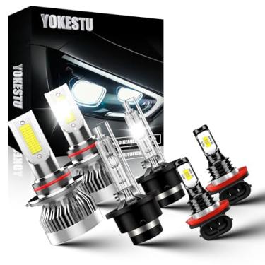 Imagem de YOKESTU Adequado para Acura MDX 2007 2008 2009 2010 2011 2012 2013 Combo de Farol Alto Baixo e Farol de Nevoeiro, Luz Branca 6500K, 600% Brilho, Plug n Play, Pacote com 6