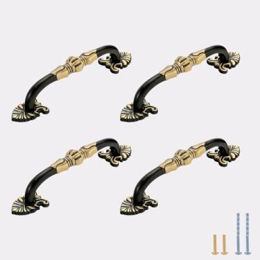 Imagem de Evionlin 9,6 cm, 4 peças, puxadores de porta de armário e guarda-roupa de cobre estilo chinês, puxadores de gaveta pequenos