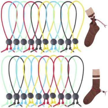 Imagem de CREATCABIN 30 clipes de meia para fechaduras de lavanderia, suporte de meias, clipes de gravata, organizador de meias, alça de poliéster, acessórios para máquina de lavar, secadora, trabalho doméstico